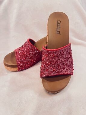 Corkys Pink Dazzling Wedges